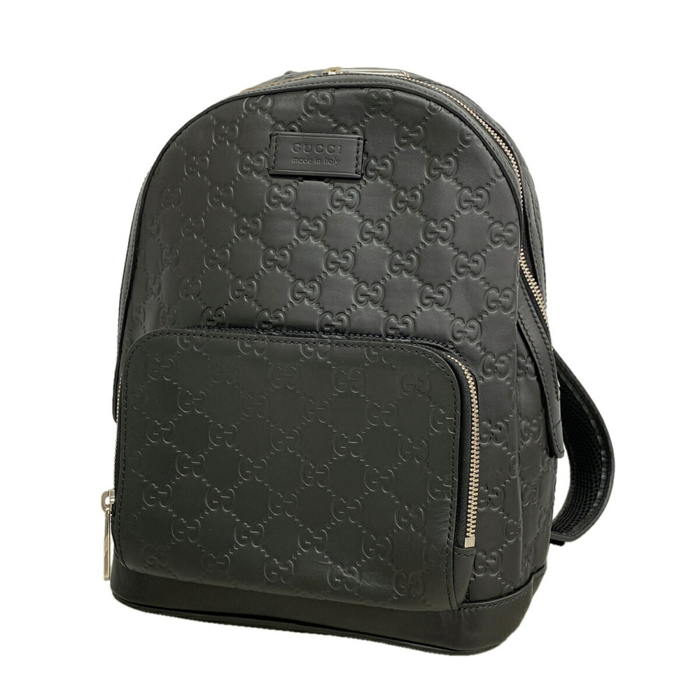 Gucci bag, backpack, daypack, Guccissima 450967, leather, black, women's, OP0...
